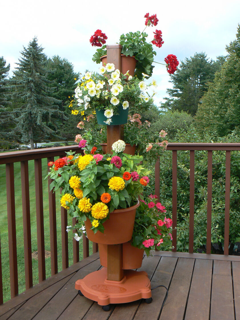 Outdoor Landscape Flowers
 Vertical Herb Garden Flower Pot Tower