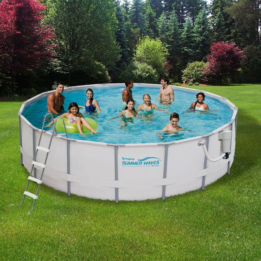15 Ft Above Ground Pool
 Summer Waves Elite 15 ft Round x 48 in Deep Metal Frame