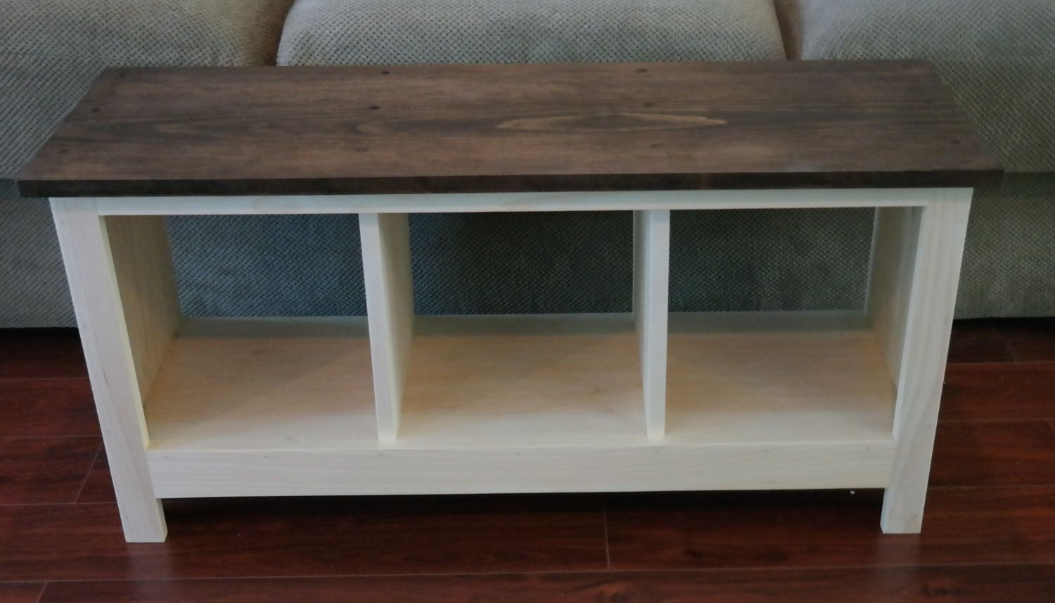 2 Cubby Storage Bench
 Two Tone Entryway Bench Custom Furniture Shoe Cubby