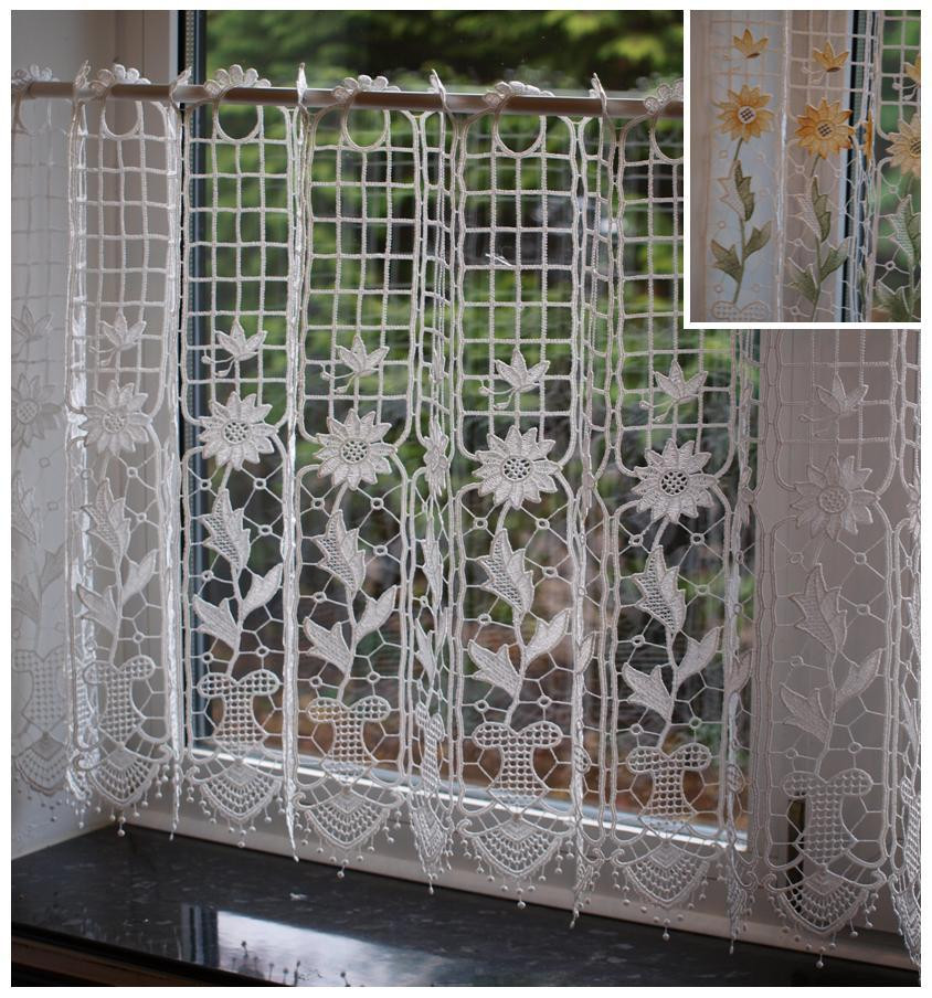 24 Inch Kitchen Curtains
 Macrame Lace Ready Made Cafe Net Kitchen Curtain Panel