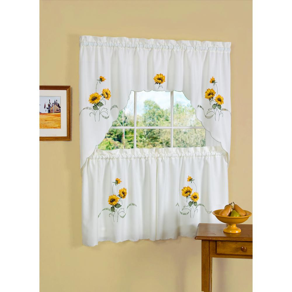 24 Inch Kitchen Curtains
 Achim Sheer Sunshine 24 in L Polyester Window Curtain Set