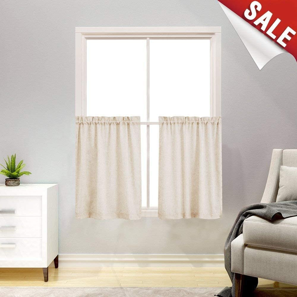 24 Inch Kitchen Curtains
 Tier Curtains for Kitchen 24 inch Cafe Curtains Solid