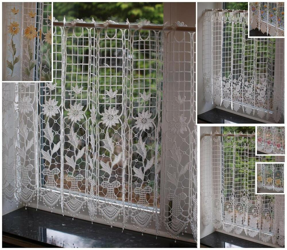 24 Inch Kitchen Curtains
 Macrame Lace Ready Made Cafe Net Kitchen Curtain Panel