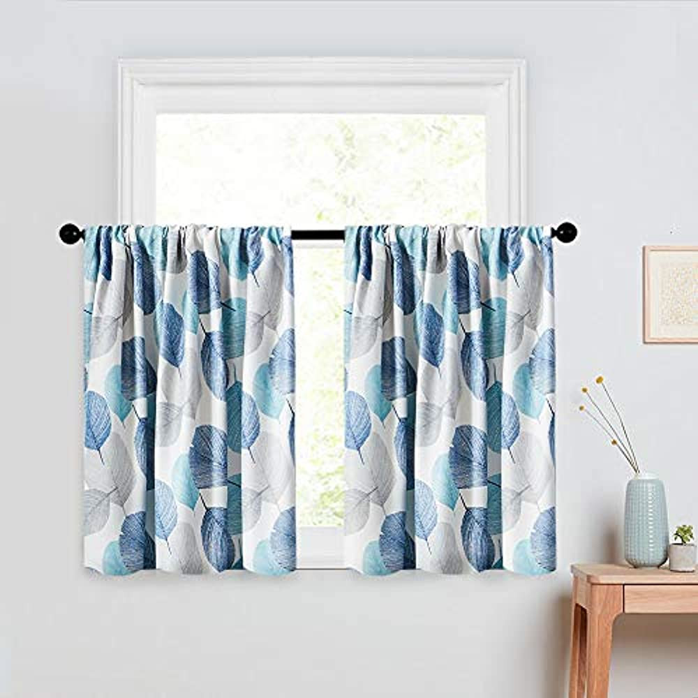 24 Inch Kitchen Curtains
 Room Darkening Kitchen Tier Curtains 24 Inches Long Blue