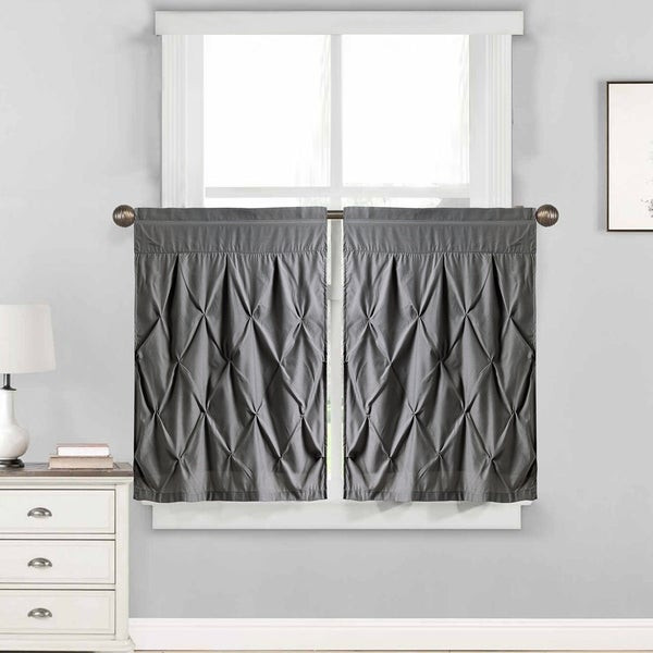 24 Inch Kitchen Curtains
 Shop Hudson Pintuck Window Curtain Tier Pair 24"x30