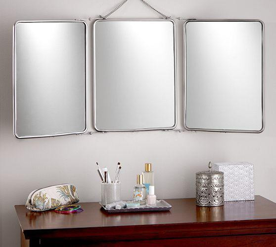 3 Way Bathroom Mirror
 Tri Fold Silver Mirror