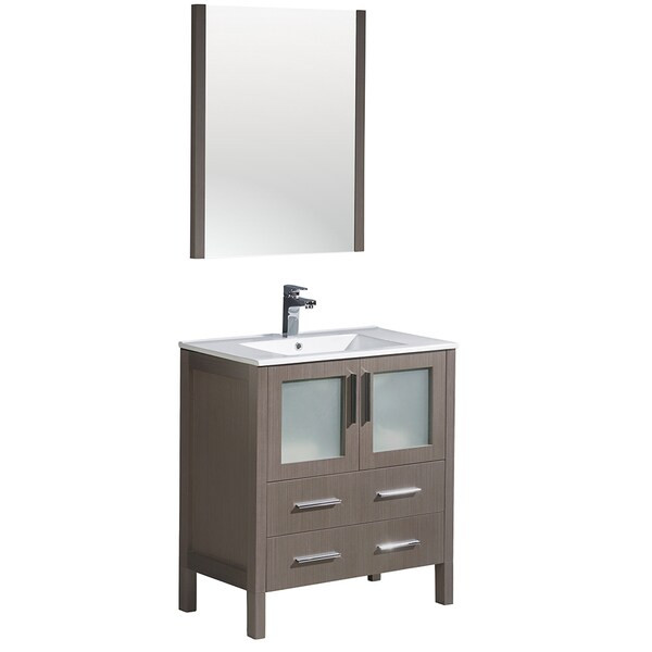 30 Inch Oak Bathroom Vanity
 Fresca Torino 30 inch Grey Oak Modern Bathroom Vanity with