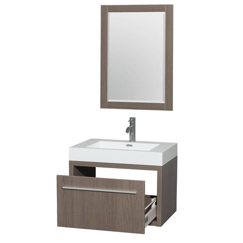 30 Inch Oak Bathroom Vanity
 Axa 30 inch Single Bathroom Vanity in Gray Oak Acrylic