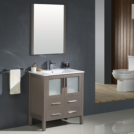 30 Inch Oak Bathroom Vanity
 Fresca Torino single 30 inch Modern Bathroom Vanity