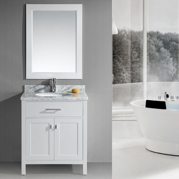30 Inch White Bathroom Vanity
 Shop Design Element London 30 Inch Single Sink White