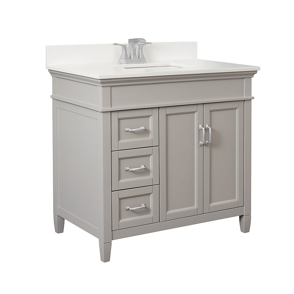 36 Inch Grey Bathroom Vanity
 Foremost Ashburn 36 inch Vanity bo in Grey with Lily