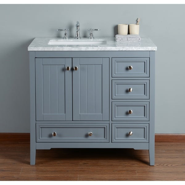 36 Inch Grey Bathroom Vanity
 Shop Stufurhome New Yorker 36 Inches Grey Single Sink