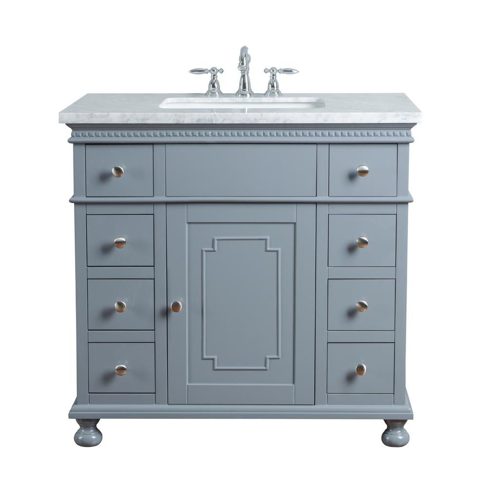 36 Inch Grey Bathroom Vanity
 stufurhome 36 in Abigail Embellished Single Sink Vanity