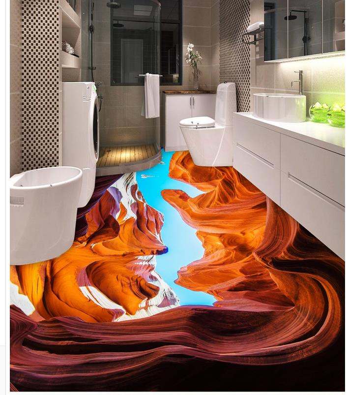 3D Bathroom Floor Design
 Amazing 3D flooring art 3D epoxy floor murals installation