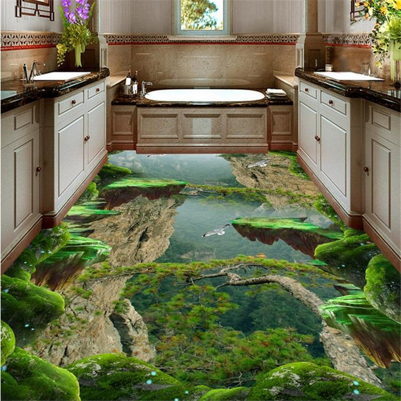 3D Bathroom Floor Design
 beibehang vinyl flooring waterproof custom 3d floor