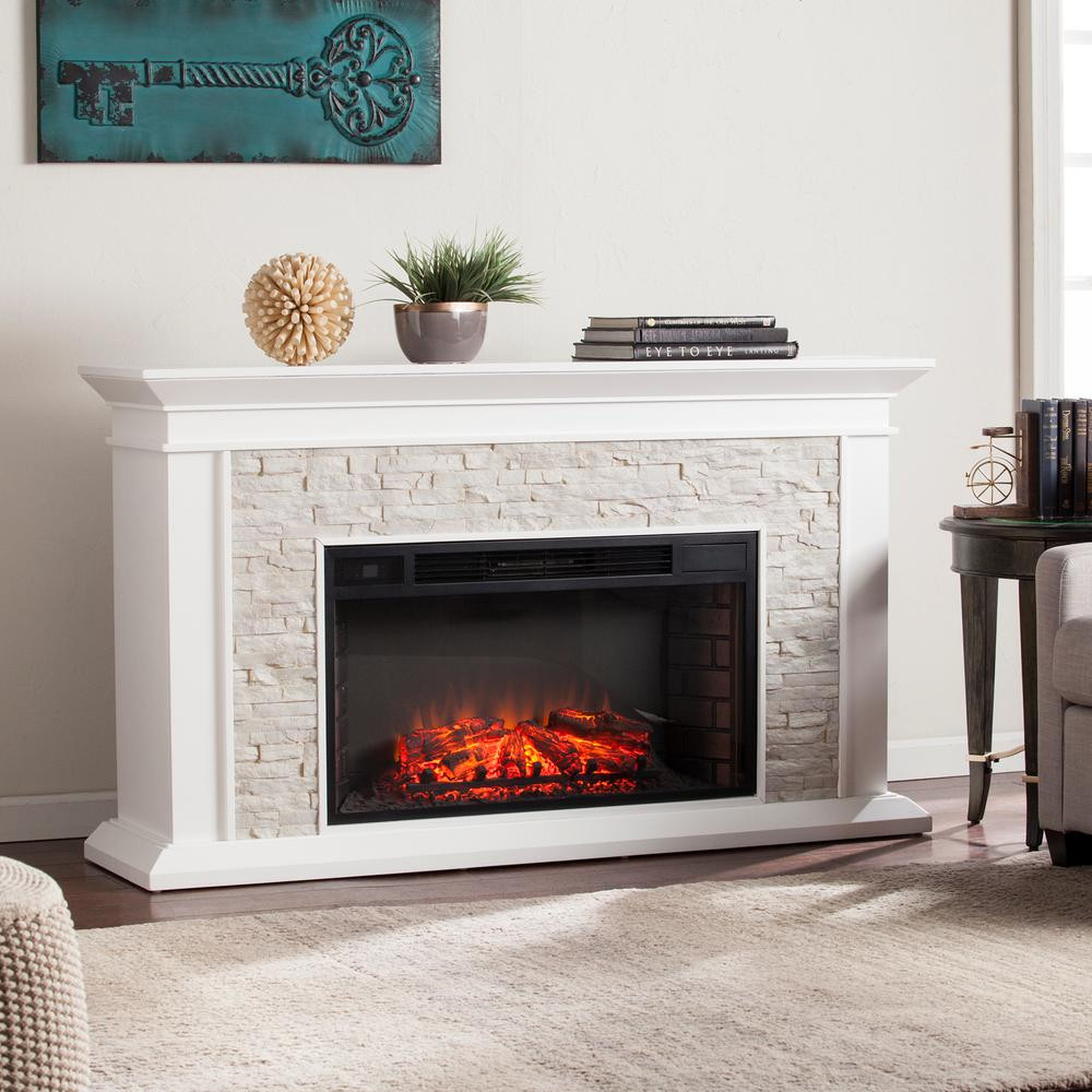 48 Electric Fireplace
 Real Flame Ashley 48 in Electric Fireplace in White 7100E