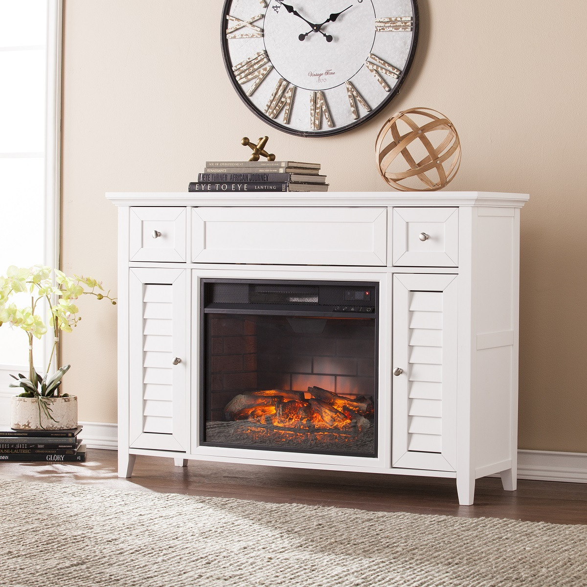 48 Electric Fireplace
 48" Fairbury 3 in 1 Infrared Media Fireplace Console White