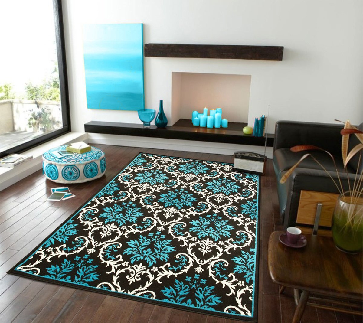 5X8 Rug In Living Room
 Buy Luxury Contemporary Rugs For Living Room Black Blue