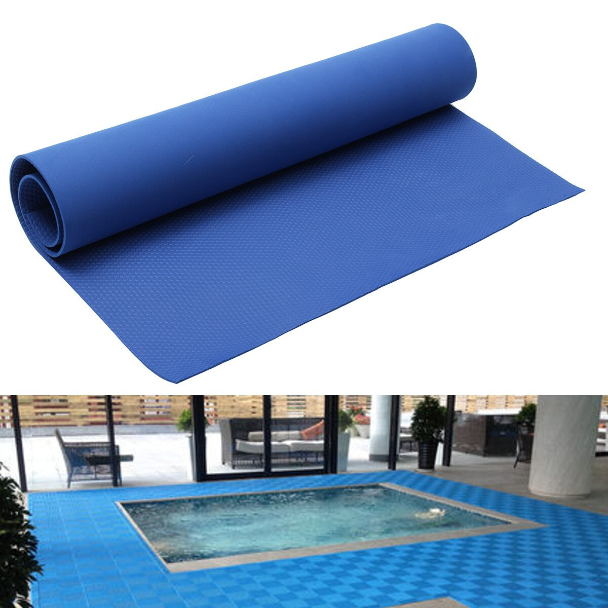 Above Ground Pool Pad
 Blue Ground Swimming Pool Hydro Tools Ladder Step