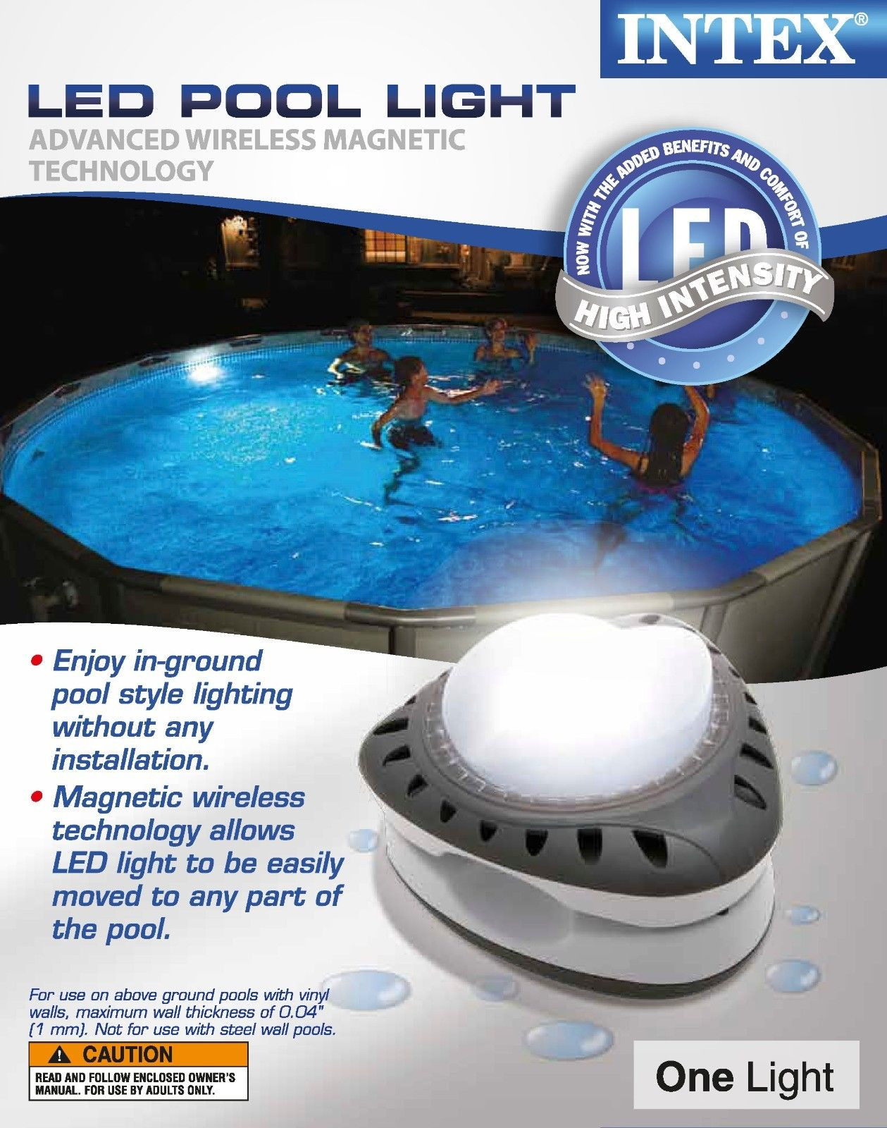 Above Ground Swimming Pool Light
 Intex Magnetic LED Ground Swimming Pool Wall Light