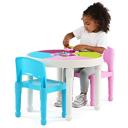 Amazon Kids Table And Chairs
 Tot Tutors Kids 2 in 1 Plastic Building Blocks patible