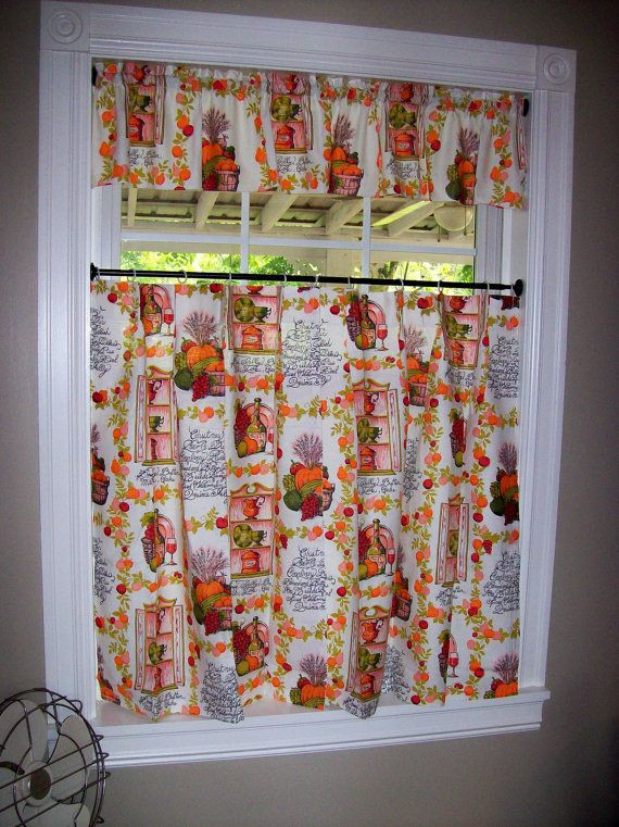 Autumn Kitchen Curtains
 Vintage Kitchen Curtains Set Tiers Cafe Valance Pinch