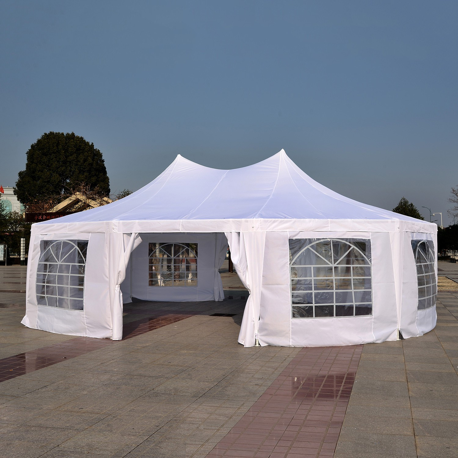 Backyard Party Tents
 Outsunny 29 2ft High Peak Decagonal Wedding Event Party