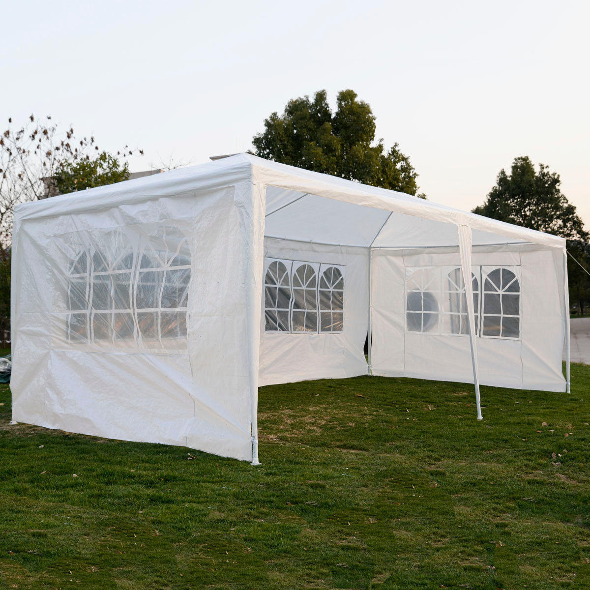 Backyard Party Tents
 10 x 20 White Party Tent Canopy Gazebo w 4 Sidewalls
