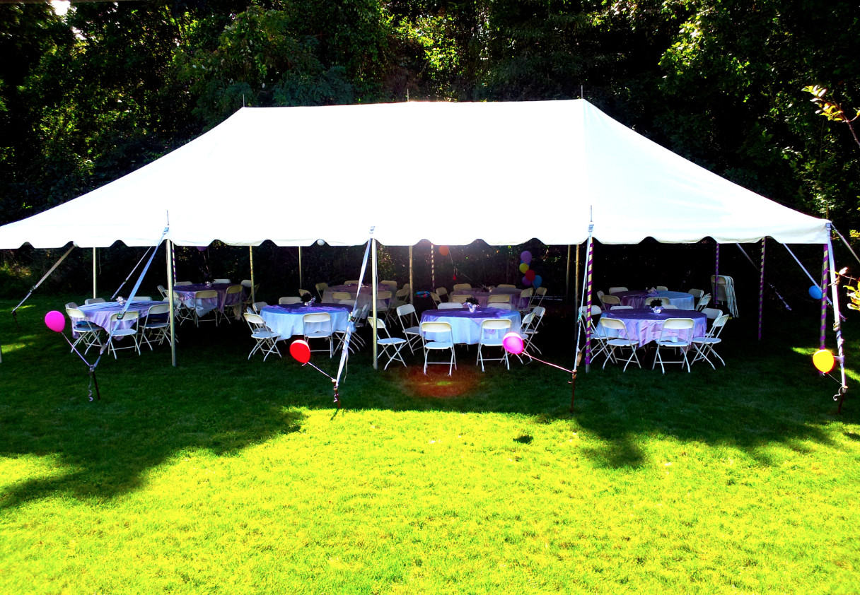 Backyard Party Tents
 Chance of Showers Backyard Birthday Party of Tent