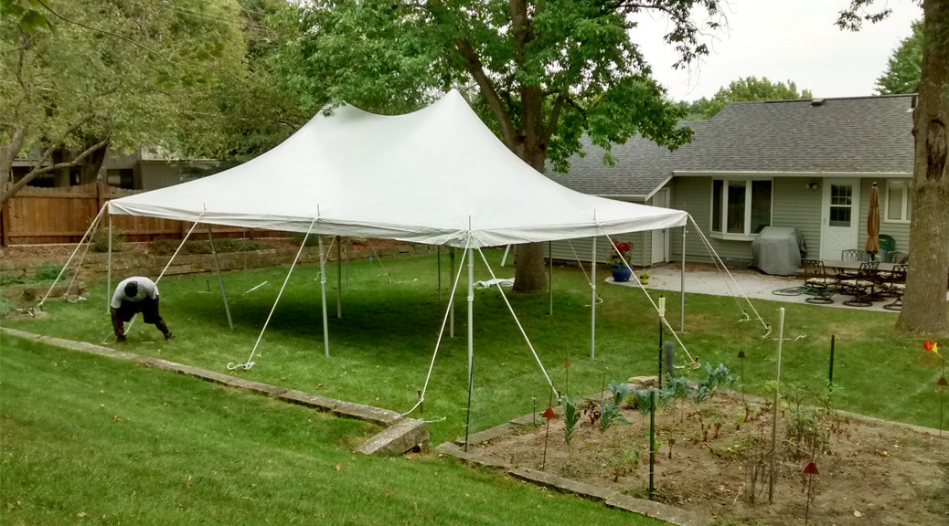 Backyard Party Tents
 Backyard party with a 20 x 30 rope and pole tent in Iowa