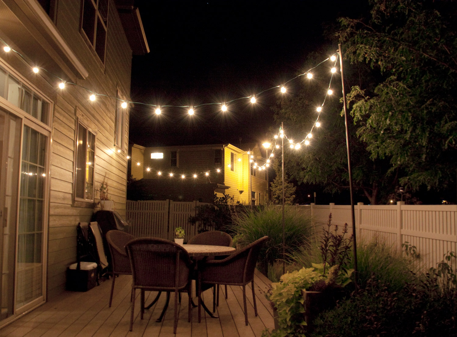 Backyard String Lighting Ideas
 Bright July DIY Outdoor String Lights
