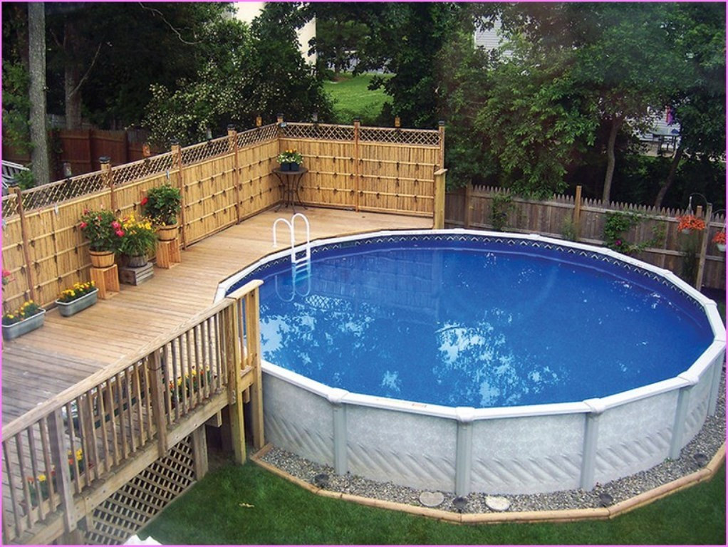 Backyard Swimming Pools Above Ground
 Ground Pool Landscaping Ideas – Deshouse