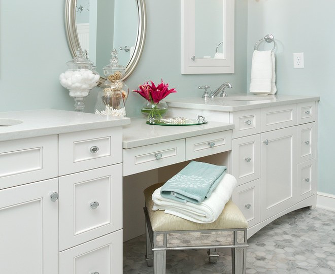 Bathroom Cabinets With Makeup Vanity
 Marvelous white makeup vanity Traditional Bathroom