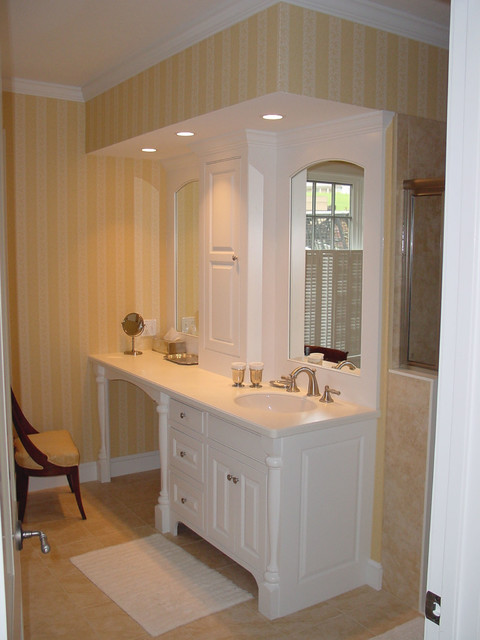 Bathroom Cabinets With Makeup Vanity
 Bathroom Vanity & Makeup Area Traditional Bathroom