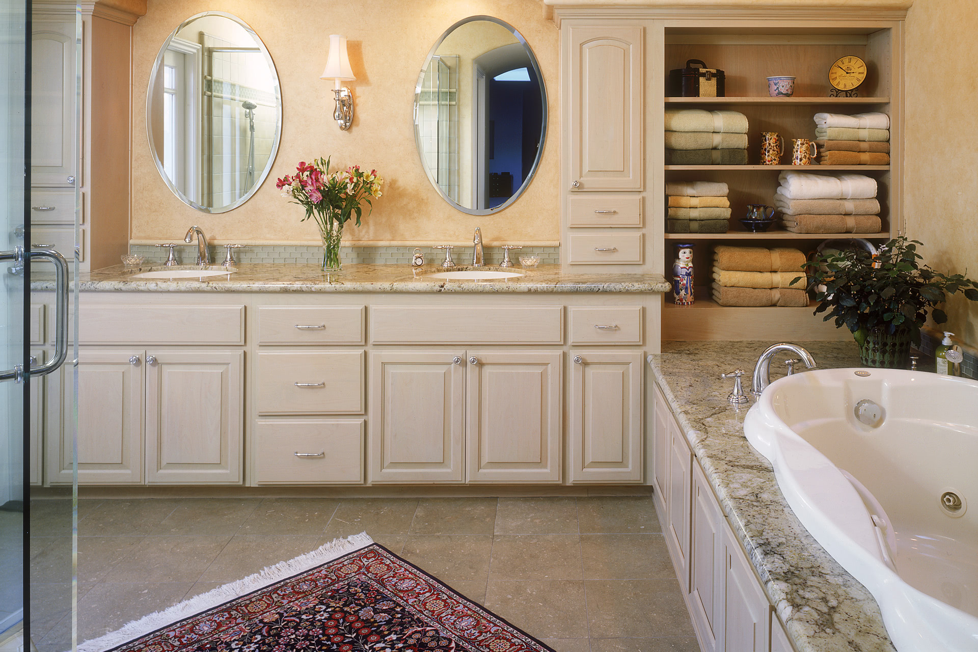 Bathroom Cabinets With Sink
 Custom Bathroom Cabinets Curved Face Sinks Two Level