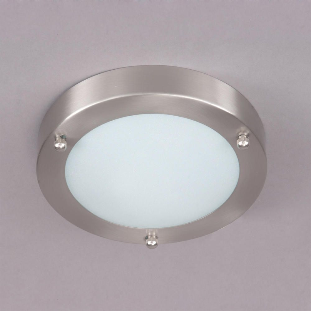 Bathroom Ceiling Light Fixtures
 Mari Flush Bathroom Light Satin Nickel from Litecraft