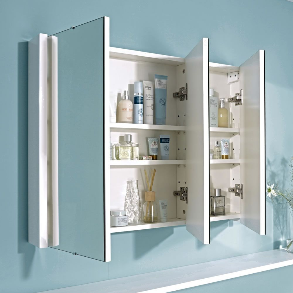 Bathroom Door Mirror
 Premier 3 Door Bathroom Mirror Cabinet 900mm