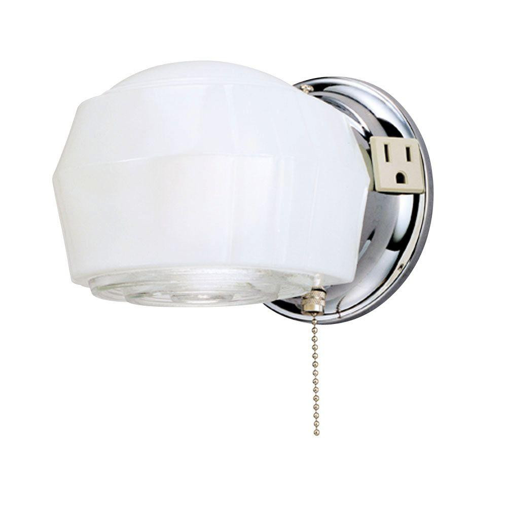 Bathroom Light With Outlet
 Westinghouse 1 Light Chrome Interior Wall Fixture