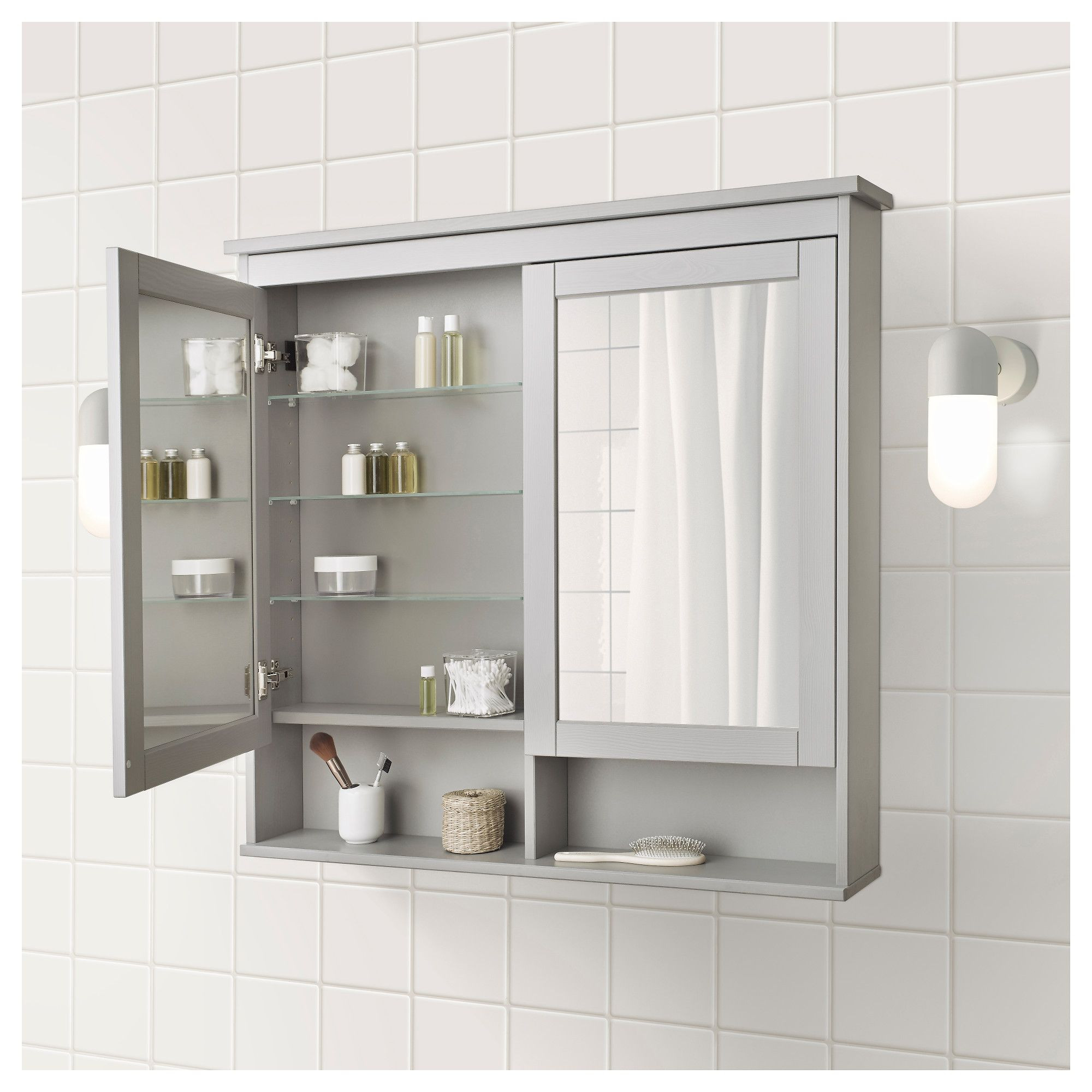 Bathroom Medicine Cabinets Ikea Inspirational Hemnes Mirror Cabinet With 2 Doors Gray 40 1 2x6 1 4x38 Of Bathroom Medicine Cabinets Ikea 