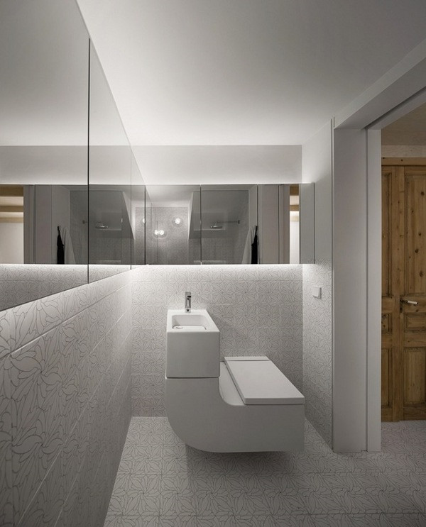 Bathroom Mirror With Lights Behind
 LED light fixtures tips and ideas for modern bathroom