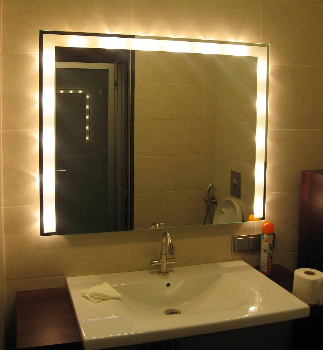 Bathroom Mirror With Lights Behind
 amazing bathroom led lighting design behind square mirror