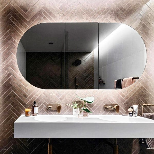 Bathroom Mirror With Lights Behind
 Top 50 Best Bathroom Lighting Ideas Interior Light Fixtures