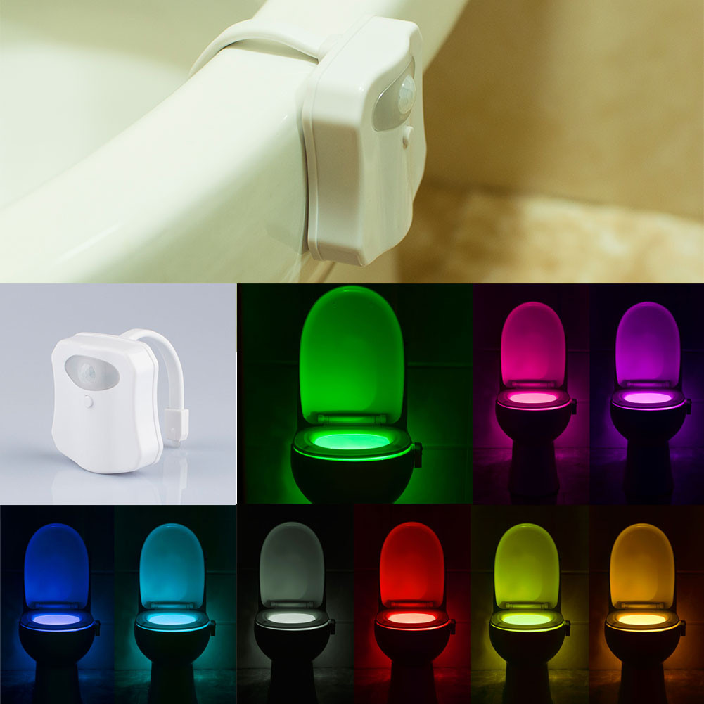Bathroom Night Light
 16 9 8 Colors LED Toilet Bathroom Night Light Motion
