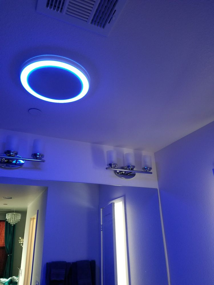 Bathroom Night Light
 New bathroom fan speaker blue LED night light Awesome