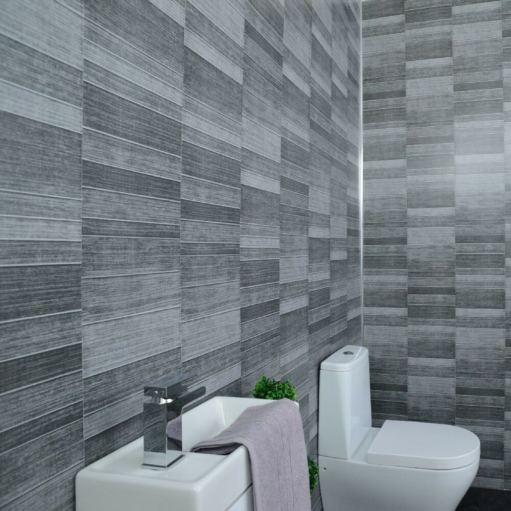 Bathroom Plastic Wall
 Grey Tile Effect Bathroom Panels Anthracite Tile Cladding
