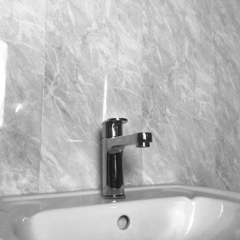 Bathroom Plastic Wall
 10 Grey Marble PVC Bathroom Cladding Plastic Shower Wet