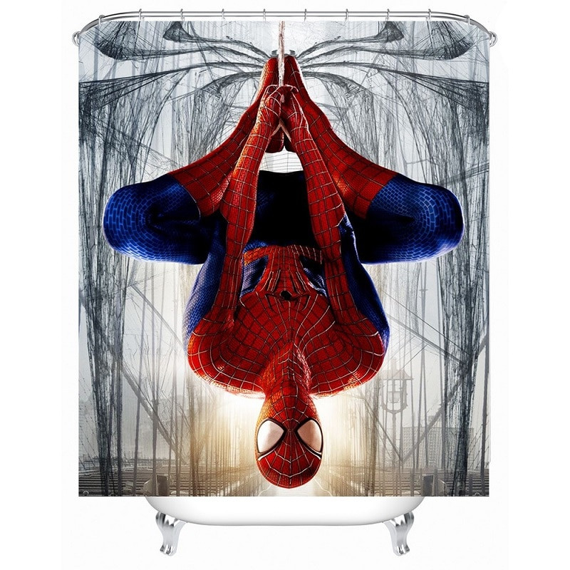 Bathroom Shower Accessories
 Shower Curtain Spiderman Printed Waterproof Polyester Bath