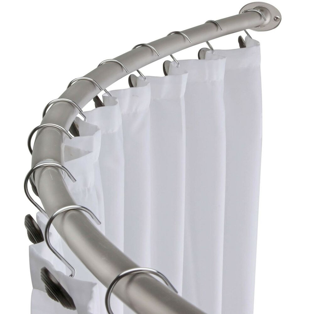 Bathroom Shower Curtain Rods
 Brushed Nickel Curved Shower Curtain Rod Bath Area Bathtub
