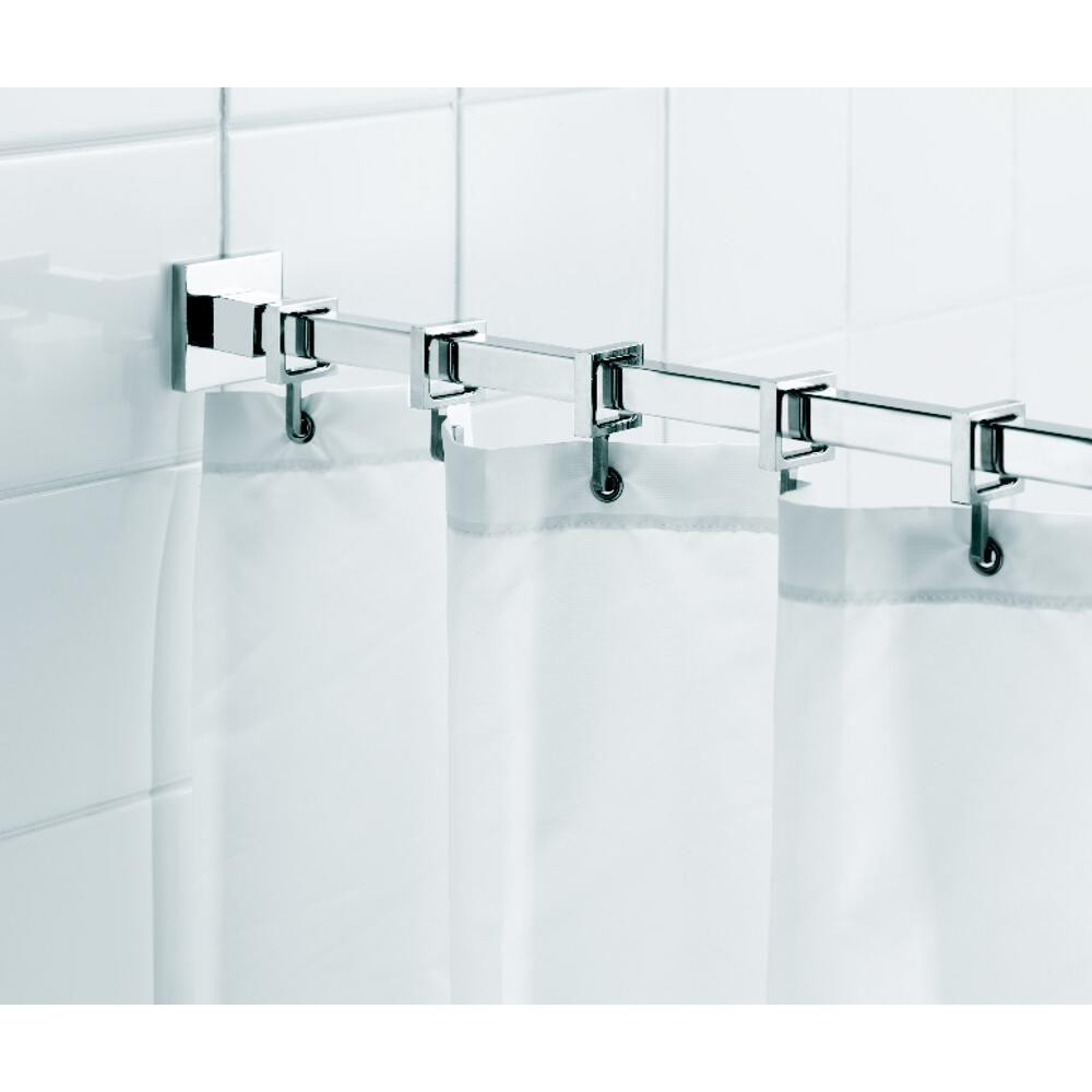 Bathroom Shower Curtain Rods
 Croydex Square 98 4 in L Luxury Shower Curtain Rod with