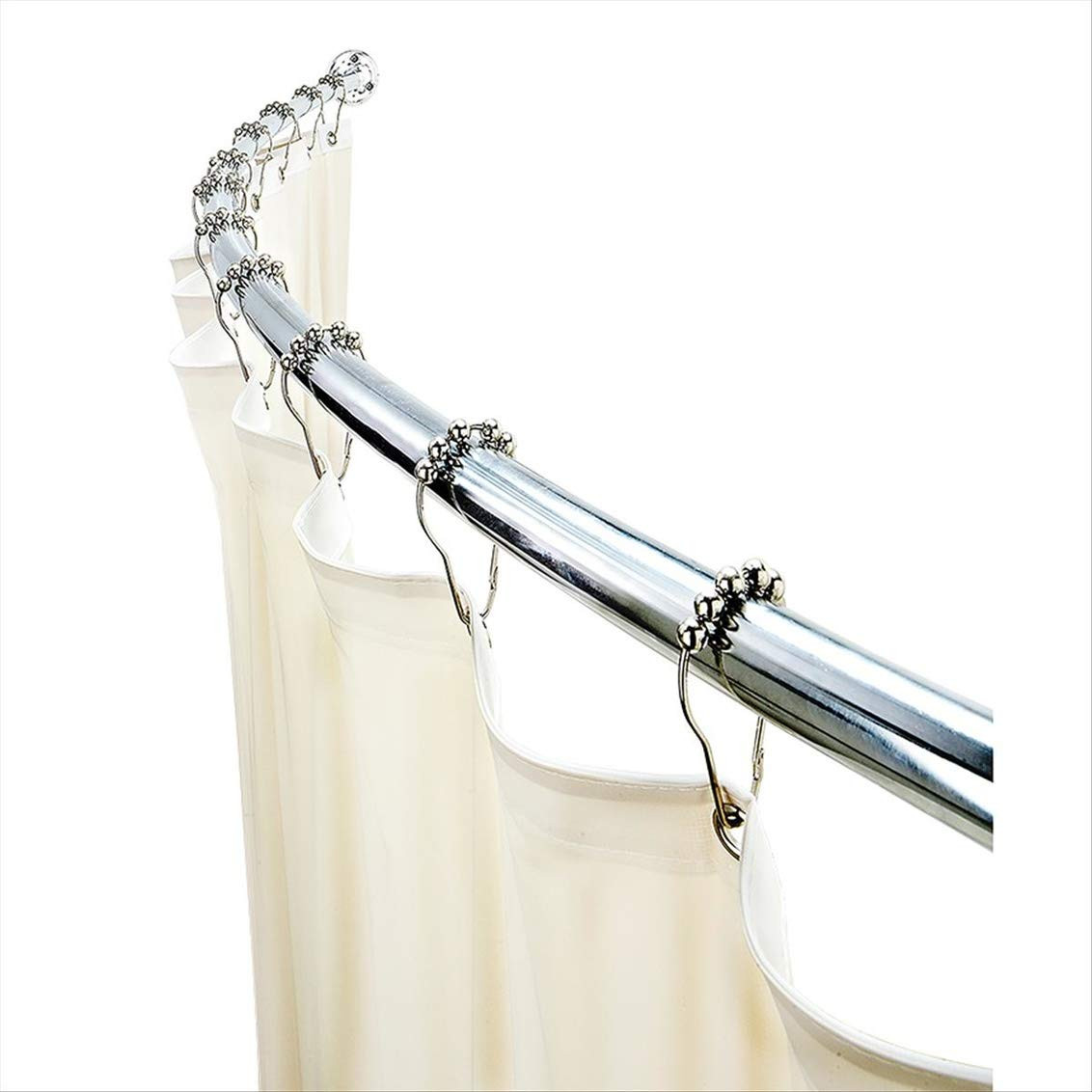 Bathroom Shower Curtain Rods
 Bath Bliss Wall Mounted Adjustable Curved Bathroom Shower